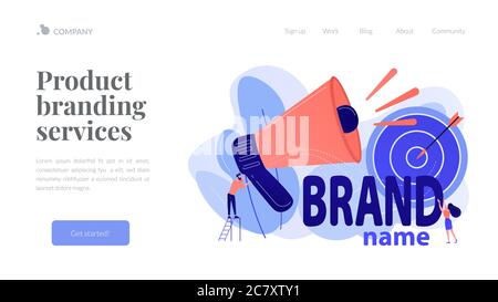 Brand name concept landing page. Stock Vector