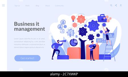 Enterprise architecture concept landing page Stock Vector