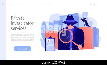Private investigation concept landing page Stock Vector