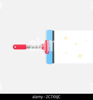 Wiper tool icon flat design. Squeegee or cleaning brush glass window. Vector EPS 10 Stock Vector