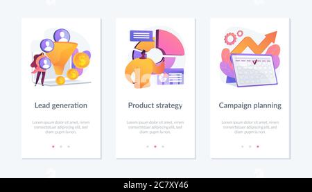 Digital Strategy app interface template. Stock Vector