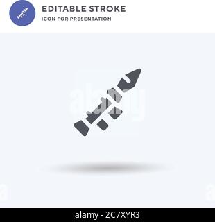 Bazooka icon vector, filled flat sign, solid pictogram isolated on white, logo illustration. Bazooka icon for presentation. Stock Vector