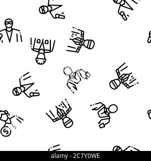 Professions People Seamless Pattern Vector Stock Vector