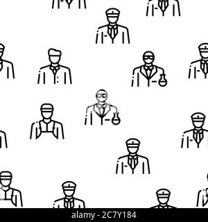 Professions People Seamless Pattern Vector Stock Vector