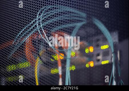 Data transfer optical fibre information technology Stock Photo