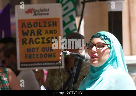Lydia Shellay Lydia Shelly speaks at a rally against racism in Sydney, Australia ...