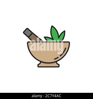 Hemp bowl vector icon symbol isolated on white background Stock Vector