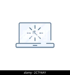 Laptop cursor click vector icon symbol isolated on white background Stock Vector