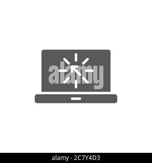 Laptop cursor click vector icon symbol isolated on white background Stock Vector