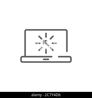 Laptop cursor click vector icon symbol isolated on white background Stock Vector