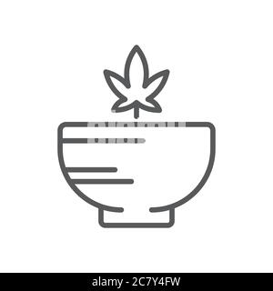 Hemp bowl vector icon symbol isolated on white background Stock Vector