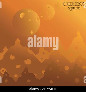 illustration for background or packaging of cheese with balls cheesy space Stock Vector