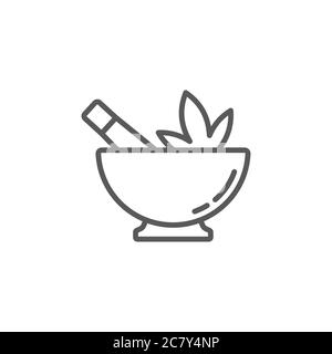 Hemp bowl vector icon symbol isolated on white background Stock Vector