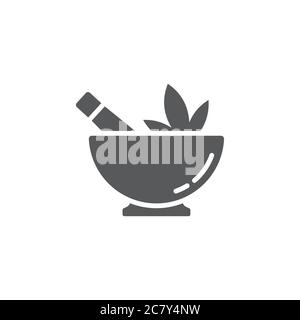 Hemp bowl vector icon symbol isolated on white background Stock Vector