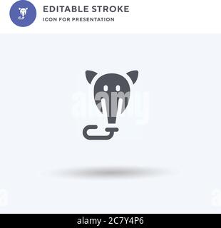 Anteater icon vector, filled flat sign, solid pictogram isolated on white, logo illustration. Anteater icon for presentation. Stock Vector