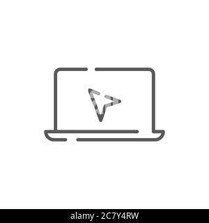 Laptop cursor click vector icon symbol isolated on white background Stock Vector