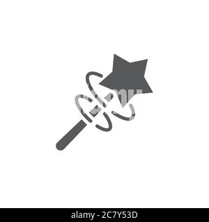 Magic wand vector icon symbol isolated on white background Stock Vector