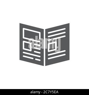 Newspaper headline vector icon symbol isolated on white background Stock Vector