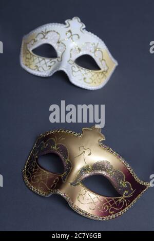 Download Theater Concept Two White Venetian Masks On Yellow Background Stock Photo Alamy PSD Mockup Templates