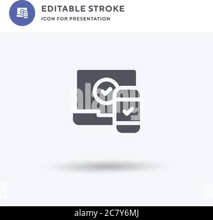 Multiple icon vector, filled flat sign, solid pictogram isolated on white, logo illustration. Multiple icon for presentation. Stock Vector