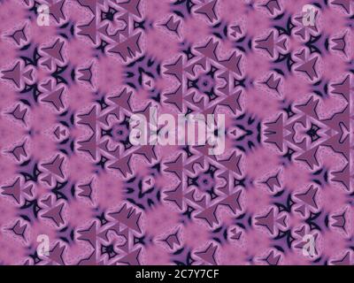 Illustration of many purple triangle shapes on the pink background Stock Photo