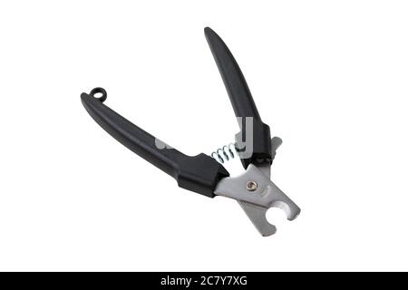 open scissors for claws for pets dogs or cats isolated on white background Stock Photo