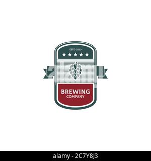 Premium brewing logo design, best for brew house, bar, pub, brewing company branding and identity Stock Vector