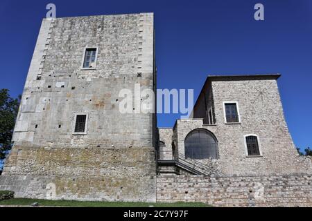 Sant'Angelo dei Lombardi - Facciata del castello di mattina Stock Photo