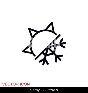 Cold icon. Snowflake sign icon. Air conditioning symbol. Vector Stock Vector