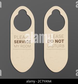 Do not disturb and Please service my room door hangers. Stock Vector