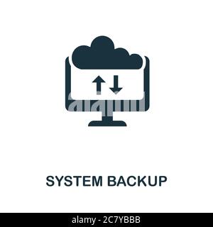 System Backup icon. Simple element from internet security collection. Creative System Backup icon for web design, templates, infographics and more Stock Vector