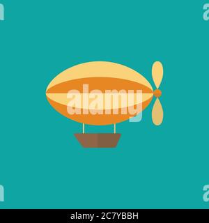 Airship icon in flat style. Vector illustration Stock Vector