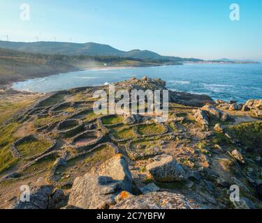 Archaeological site of the Celtic fortress of Baronha in Porto do Son Galicia Stock Photo