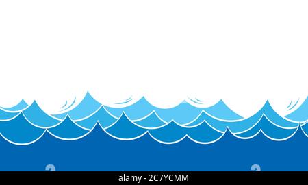 Blue water sea wave zigzag layer vector background Stock Vector