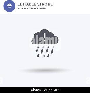 Acid Rain icon vector, filled flat sign, solid pictogram isolated on white, logo illustration. Acid Rain icon for presentation. Stock Vector