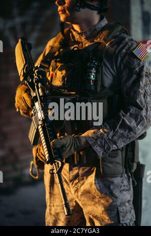 Unaited states Army soldier in the Mission Stock Photo