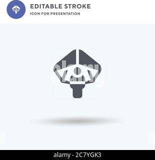 Hang Gliding icon vector, filled flat sign, solid pictogram isolated on white, logo illustration. Hang Gliding icon for presentation. Stock Vector