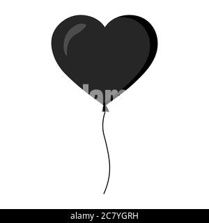 icon of heart shape balloon on white background Stock Vector