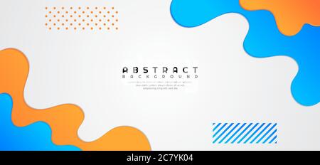 Fluid abstract modern wave shape curve design halftone colorful. vector illustration. Stock Vector