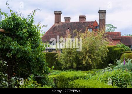 Great Dixter Manor, built circa 1450, and remodelled in the Arts and Crafts style by Sir Edwin Lutyens: the late Christopher Lloyd's house and gardens Stock Photo