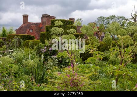 Great Dixter Manor, built circa 1450, and remodelled in the Arts and Crafts style by Sir Edwin Lutyens: the late Christopher Lloyd's house and gardens Stock Photo