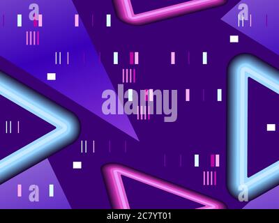 Cyberpunk seamless pattern. Retro futurism of the 80s. Signal error, pixel mosaic. Computer screen error. Vector illustration Stock Vector