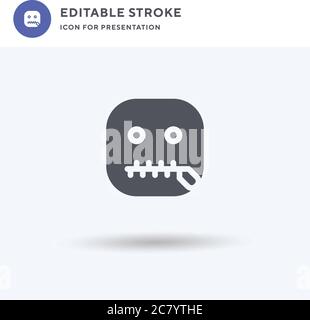 Zipped icon vector, filled flat sign, solid pictogram isolated on white, logo illustration. Zipped icon for presentation. Stock Vector