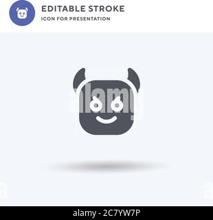 Devil icon vector, filled flat sign, solid pictogram isolated on white, logo illustration. Devil icon for presentation. Stock Vector