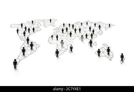 Connecting people online global. Social network concept. Vector illustration Stock Vector