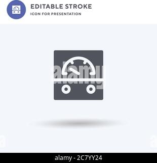 Ammeter icon vector, filled flat sign, solid pictogram isolated on white, logo illustration. Ammeter icon for presentation. Stock Vector