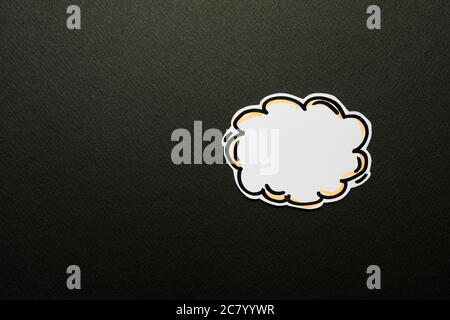 Paper speech bubbles icon on the black Stock Photo