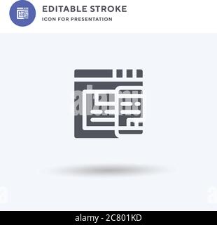 Tabs icon vector, filled flat sign, solid pictogram isolated on white, logo illustration. Tabs icon for presentation. Stock Vector