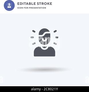 Influencer icon vector, filled flat sign, solid pictogram isolated on white, logo illustration. Influencer icon for presentation. Stock Vector