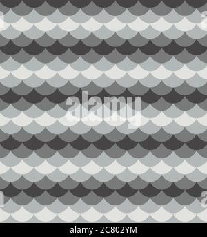Scallop pattern vector illustration design.Grey seamless vector pattern. Texture used for printing/wallpaper/ background. Stock Vector